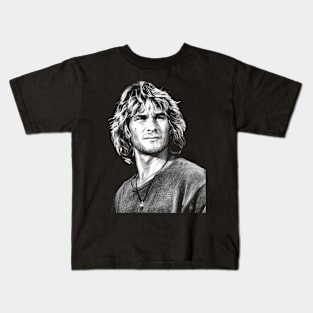 Patrick Swayze (Black And White) Kids T-Shirt